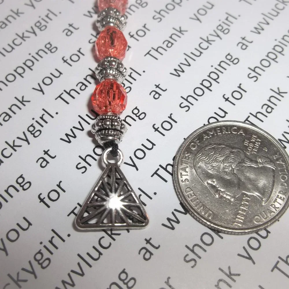 New Bookmark Bookmarker Handmade Beaded Book Thong Marker Gift Idea Reading 8205